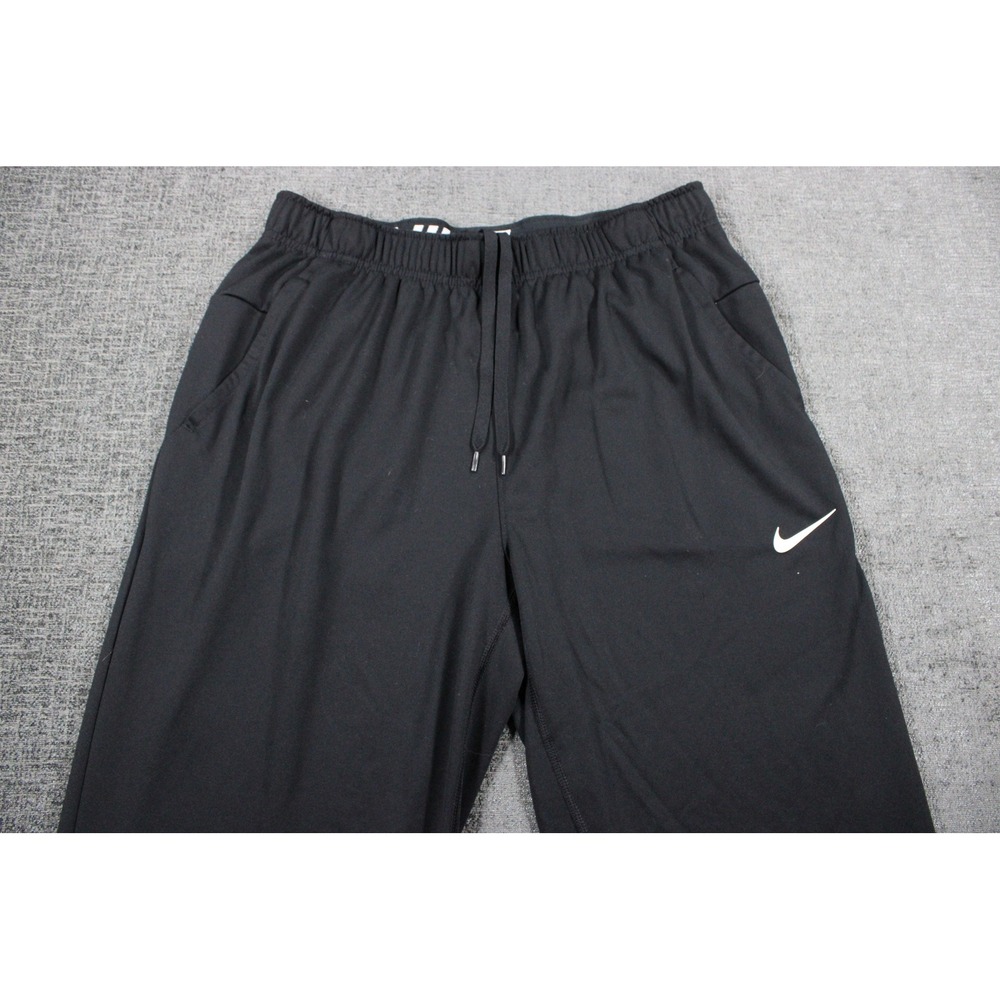 Nike Mens Training Pants Black Athletic Drawstring Joggers Swoosh Logo 0645